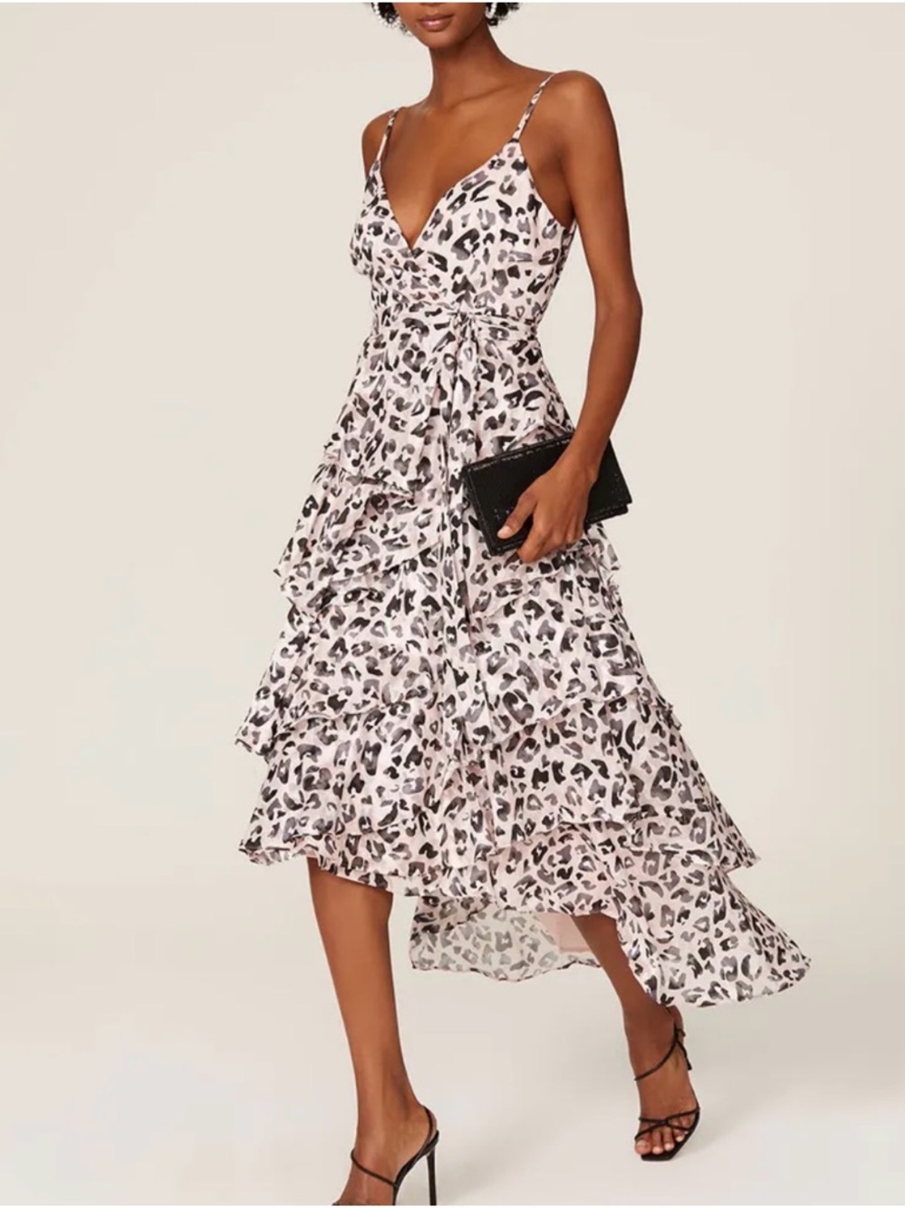 Hutch Pink Animal Print High-Low Wrap Dress – Size L (RTR) 💕